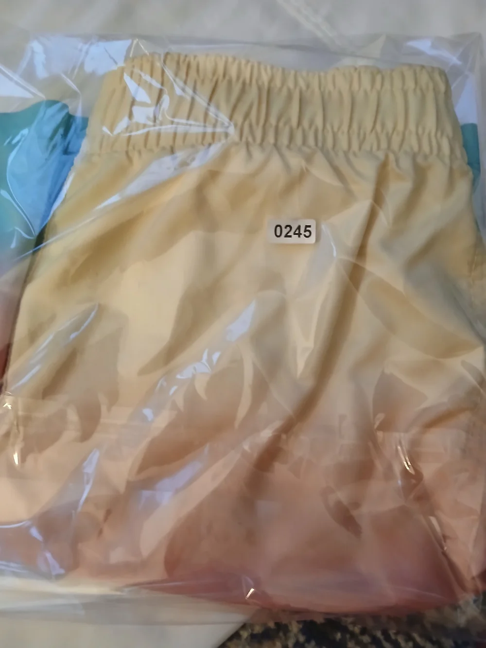 Abercrombie Kids Swim Trunks Boys 11/12 Ombre Sunset Yellow Teal Board Shorts